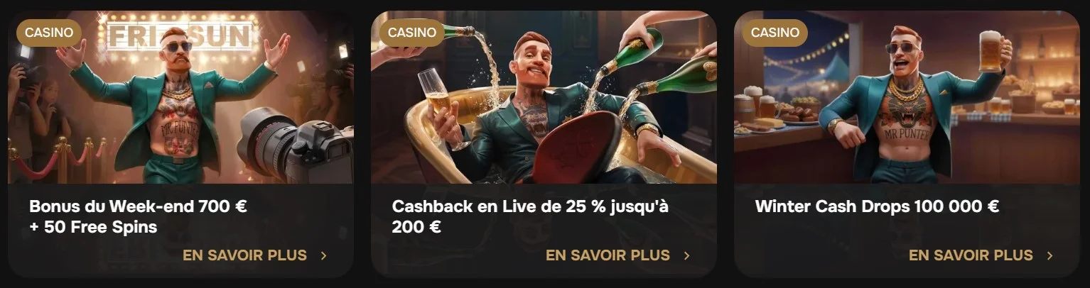 Bonus et promotions MrPunter Casino